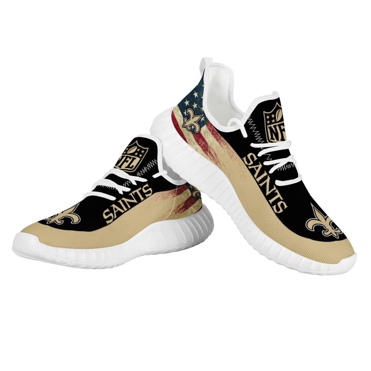 Women's New Orleans Saints Mesh Knit Sneakers/Shoes 011